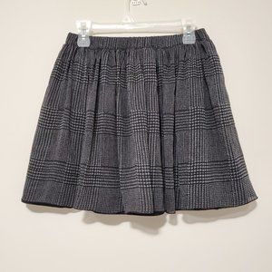 UNIQLO | Garterized Flare Plaid Mini Skirt M Grey